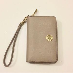 Tory Burch Leather Zip Wristlet (Phone & Wallet)